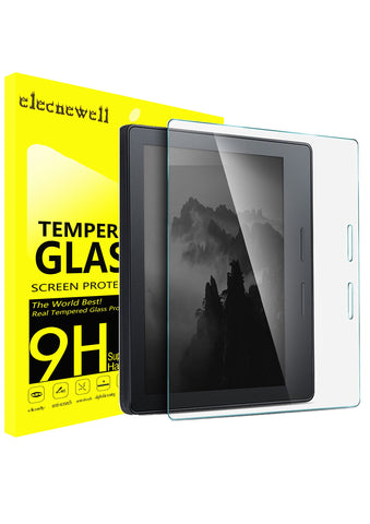 Kindle Oasis E-Reader 2017 7 inch (2017 release),ELECNEWELL 9 Hardness HD Anti-Scratch Bubble-Free Tempered Glass Screen Protector for All-New Kindle Oasis E-reader (9th Generation, 2017 Release)