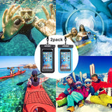 Universal Waterproof Case, Hiearcool Cellphone Dry Bag Pouch for Apple iPhone 6S 6,6S Plus, SE 5S, Samsung Galaxy S8,S7,S6 Note5,6,7 HTC LG Sony Nokia Motorola up to 7.0" Diagonal [2 Pack]