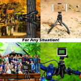 Flexible Camera Tripod, UBeesize 12 Inch Mini Tripod Stand GoPro/Action Cam/DSLR Canon Nikon Sony, Smartphone Tripod Stand with Cell Phone Holder, Compatible with iPhone/Android - Waterproof