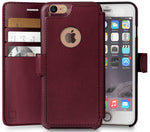 iPhone 8 Wallet Case, Durable and Slim, Lightweight with Classic Design & Ultra-Strong Magnetic Closure, Faux Leather, Burgundy, Apple 8 (2017)