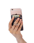 Cardly (Two) Finger Ring and Cell Phone Stick on Wallet Card Holder Phone Pocket for iPhone, Android and All Smartphones. (White & Black)