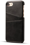 iPhone 8 Card Case, XRPow Synthetic Leather Wallet Case with Slim Professional Executive Snap On Cover with 2 Card Holder Slots for Apple iPhone 7/8 Black