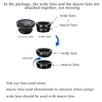 iPhone Lens,by Ailun,3 in 1 Clip On 180 Degree Fish Eye Lens+0.65X Wide Angle+10X Macro Lens,Universal HD Camera Lens Kit for iPhone 7/6s/6s Plus/6/SE/5/5s,Samsung,BlackBerry,Mobile Phone [Black]