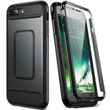 YOUMAKER Case for iPhone 8 Plus & iPhone 7 Plus, Full Body with Built-in Screen Protector Heavy Duty Protection Shockproof Slim Fit Cover for Apple iPhone 8 Plus (2017) 5.5 Inch - Black
