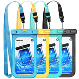 Mpow Waterproof Phone Pouch, IPX8 Universal Waterproof Case Underwater Dry Bag 4-Pack Compatible for iPhone XS Max/XS/XR/X/8, Galaxy S9/S9P/S8/Note 9/8, Google/HTC up to 6.5" (Blue Yellow Green Black)
