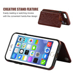 iPhone 8 Wallet Case with Card Holder,OT ONETOP iPhone 7 Case Wallet Premium PU Leather Kickstand Card Slots,Double Magnetic Clasp and Durable Shockproof Cover 4.7 Inch(Brown)