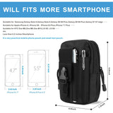 DOUN Outdoor Tactical Waist Bag EDC Molle Belt Waist Pouch Security Purse Phone Carrying Case for iPhone 8 plus Galaxy Note 9 S9 Or Less than 6.2 inches Smartphone - Black