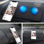Sticky Car Dashboard Pads Premium Anti-Slip Gel, MoRange 2 Packs Reusable Non-Slip Mounting Mats for Cell Phone Sunglasses Keys (11" x 7”)