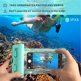 [Vacuum Design] RAIN ALLEY Universal Waterproof Case, Swimming Snorkeling, IPX8 Waterproof Phone Pouch Dry Bag for iPhone X/XS/XR/XS MAX/8/7/6/6s Plus Samsung Galaxy S9/S8 Huawei up to 6.0" – Blue