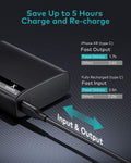 Xcentz Portable Charger 10000mAh Small & Compact with 18W Power Delivery & QC 3.0, USB C Power Bank Fast Charge for iPhone XS/XR/X/8, Galaxy S8/S9, Pixel 3/3XL, iPad Pro 2018, Nintendo Switch