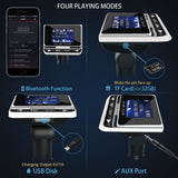 Bluetooth FM Transmitter for Car, LeeQin Bluetooth Car Adapter, Wireless In-Car Stereo Radio Adapter Car Kit Hands Free Calling, With 5V 2.1A USB Car Charger AUX Input 1.4 Inch Display TF Card Slot