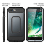 YOUMAKER Case for iPhone 8 Plus & iPhone 7 Plus, Full Body with Built-in Screen Protector Heavy Duty Protection Shockproof Slim Fit Cover for Apple iPhone 8 Plus (2017) 5.5 Inch - Black