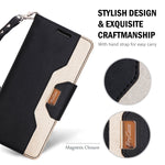 ProCase Galaxy Note 8 Wallet Case, Flip Kickstand Case with Card Slots Mirror Wristlet, Folding Stand Protective Cover for Galaxy Note8 2017 -Black