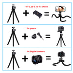 Phone Tripod，Flexible Phone Tripod and Phone Stand with Wireless Remote Shutter,Compatible with iPhone Xs Max Xr 8 7 6 6s Plus, Android, Samsung Galaxy S10 S9,Gopro and More