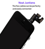 for iPhone 5S Screen Replacement with Home Button, Arotech 4.0 Inch Full Assembly LCD Display Digitizer Touch Screen with Repair Tool Kit and Tempered Glass (i5S Black)