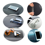 TuNan 4 Pcs Car Dashboard Pads Non-Slip Mat, Anti-Slip Ripple Sticky Dash Grip Mat for Coin Cell Phone Key GPS Sunglasses, Large/Black 10.6" x 5.9", Small/Clear 5.6" x 3.3"