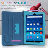 Fire HD 8 2015 Case, rooCASE [Previous Model 5th Generation] Fire HD 8 Dual View PU Folio Slim Fit Lightweight Folding Stand Cover with Sleep/Wake for Fire HD 8 2015 (5th Generation), Dot Pink