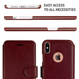 LUPA iPhone Xs Max Wallet case, Durable and Slim, Lightweight with Classic Design & Ultra-Strong Magnetic Closure, Faux Leather, Burgundy, for Apple iPhone Xs Max