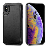 HianDier Wallet Case for iPhone Xs MAX, Slim Protective Case with Credit Card Slot Holder Flip Folio Soft PU Leather Magnetic Closure Cover Case Compatible with iPhone Xs MAX 6.5" (2018), Black