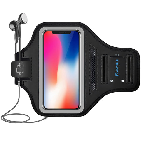 LOVPHONE iPhone X/XS Armband Sport Running Exercise Gym Sportband Case for iPhone X/iPhone Xs/Galaxy S10e 5.8 Inch,with Key Holder & Card Slot,Water Resistant and Sweat-Proof(Gray)