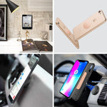 Mount Metal Plate with Adhesive for Magnetic Cradle-Less Mount -X4 Pack 2 Rectangle and 2 Round (Compatible with WizGear mounts) (Gold)