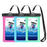 MoKo Floating Waterproof Phone Pouch [3 Pack], Waterproof Cellphone Case Dry Bag with Armband Lanyard Compatible iPhone X/Xs/Xr/Xs Max, 8/7/6s Plus, Samsung Galaxy S10/S9/S8 Plus, S10 e, Note 9/8