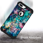 Hocase iPhone 8 Plus Case, iPhone 7 Plus Case, Heavy Duty Shockproof Protection Hard Plastic+Silicone Rubber Hybrid Protective Case for iPhone 7 Plus/iPhone 8 Plus - Mandala in Galaxy