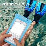 MoKo Waterproof Phone Pouch [2 Pack], Underwater Phone Case Dry Bag with Lanyard Compatible with iPhone X/Xs/Xr/Xs Max, 8/7/6s Plus, Samsung Galaxy S9/S8 Plus, S7 Edge, Note 9/8 - Blue + Green