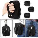 DOUN Outdoor Tactical Waist Bag EDC Molle Belt Waist Pouch Security Purse Phone Carrying Case for iPhone 8 plus Galaxy Note 9 S9 Or Less than 6.2 inches Smartphone - Black
