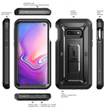 SUPCASE Unicorn Beetle Pro Series Designed for Samsung Galaxy S10e Case (2019 Release) Full-Body Dual Layer Rugged with Holster & Kickstand with Built-in Screen Protector (Black)