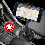 Macally Adjustable Automobile Cup Holder Phone Mount for iPhone Xs XS Max XR X 8 8+ 7 7 Plus 6s Plus 6s SE Samsung Galaxy S9 S9+ S8 S7 Edge S6 S5 Note 5, Xperia iPod, Smartphones, MP3, GPS (MCUPMP)