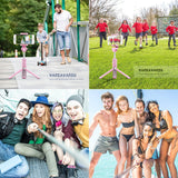 Selfie Stick Tripod with Remote Bluetooth - VANZAVANZU New Best Selfie Stick Monopod Tripod for iPhone X 6s 7 8 Plus Samsung s7 Edge, Podcast, Live Broadcasting, Facetime (Pink)