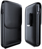 Meilib Samsung Galaxy S10 S9 S8 Holster, Cell Phone Belt Holster Case with Belt Clip Leather Pouch Cover for Samsung Galaxy S10 S8 S9 (NOT Plus) – Built in ID Card Holder (Fits Phone with Case on)