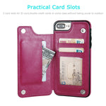iPhone 7 Plus iPhone 8 Plus Wallet Case with Card Holder,OT ONETOP Premium PU Leather Kickstand Card Slots Case,Double Magnetic Clasp and Durable Shockproof Cover 5.5 Inch(Pink)