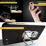 Liv2Fun Multifunctional Wearable Phone Ring, Detachable Phone Grip, with Anti-Theft Lanyard Neck Strap Loop, Support Magnetic Car Mount (Silver)