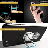 Liv2Fun Multifunctional Wearable Phone Ring, Detachable Phone Grip, with Anti-Theft Lanyard Neck Strap Loop, Support Magnetic Car Mount (Silver)