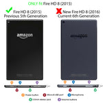Fire HD 8 2015 Case, rooCASE [Previous Model 5th Generation] Fire HD 8 Dual View PU Folio Slim Fit Lightweight Folding Stand Cover with Sleep/Wake for Fire HD 8 2015 (5th Generation), Dot Pink