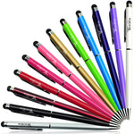 Teviwin 2 in 1 Slim Capacitive Stylus & Ballpoint Pen for Universal Touch Screens Devices, iPhone 6 Plus, iPad, Tablets, Samsung Galaxy (12 Colors/ Pieces)