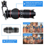 HXGD Mobile Camera Lens 22x Phone Camera Telephoto Lens, Double Regulation Phone Lens Attchment with Tripod for iPhoneX/8/7/6,Samsung.Huawei Most Smartphone