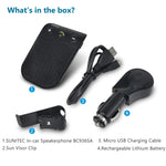 Bluetooth Hands Free Car Kit, SUNITEC Bluetooth HandsFree Car Speakerphone with Vibration Sensor AUTO Power ON Support GPS, Music, Wireless for Cell Phone, iPhone X/8/Plus Samsung [2 Year Warranty]