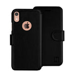 LUPA iPhone XR Wallet case, Durable and Slim, Lightweight with Classic Design & Ultra-Strong Magnetic Closure, Faux Leather, Black, for Apple XR.