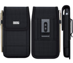 Bomea iPhone Xs Max Holster Case - Rugged Nylon Belt Clip Case Cell Phone Carrying Pouch Holder Belt Holster Carrying Sleeve for Apple iPhone Xs Max (Fits Phone w/Otterbox Commuter Case on) Black