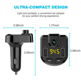 Bluetooth FM Transmitter for car, Wireless FM Transmitter Radio Receiver Adapter Car Kit,with Dual USB Car Charging Ports,Hands Free Calling,Music Player Support TF/SD Card, USB Disk