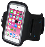 i2 Gear Running Exercise Armband for iPod Touch 6th and 5th Generation Devices with Reflective Border and Key Holder (Black)