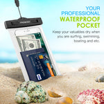 MoKo Waterproof Phone Pouch [2 Pack], Underwater Waterproof Cellphone Case Dry Bag with Lanyard Armband Compatible with iPhone X/Xs/Xr/Xs Max, 8/7/6s Plus, Samsung S10/S9/S8 Plus, S10 e, Up to 6.5"