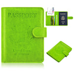 ACdream Passport Holder Wallet, Travel Leather RFID Blocking Cover for Passport, (Apple Green)