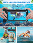 Mpow Waterproof Phone Pouch, Full Transparency IPX8 Waterproof Case with Adjustable Lanyard Universal Dry Bag Compatible for iPhone Xs Max/XS/XR/X/8, Galaxy S9,Note 8, Google up to 6.5" 2-Pack