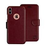 LUPA iPhone Xs Max Wallet case, Durable and Slim, Lightweight with Classic Design & Ultra-Strong Magnetic Closure, Faux Leather, Burgundy, for Apple iPhone Xs Max
