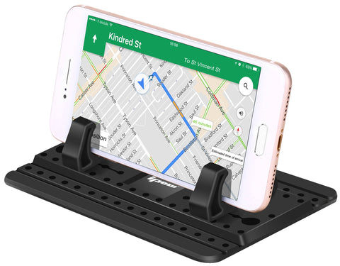 IPOW Car Pad with Sticky Gel Points 3rd Generation Universal Silicon Mat for Various Dashboards,Phone Mount Holder Compatible with iPhone X 8 8P 7 7P 6S 6 5S,Galaxy Note8 S9 S8 S7 S6 S5