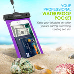 MoKo Waterproof Phone Pouch [2 Pack], Underwater Waterproof Cellphone Case Dry Bag with Lanyard Armband Compatible with iPhone X/Xs/Xr/Xs Max, 8/7/6s Plus, Samsung S10/S9/S8 Plus, S10 e, Up to 6.5"